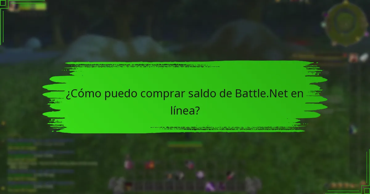 ¿Cómo puedo comprar saldo de Battle.Net en línea?