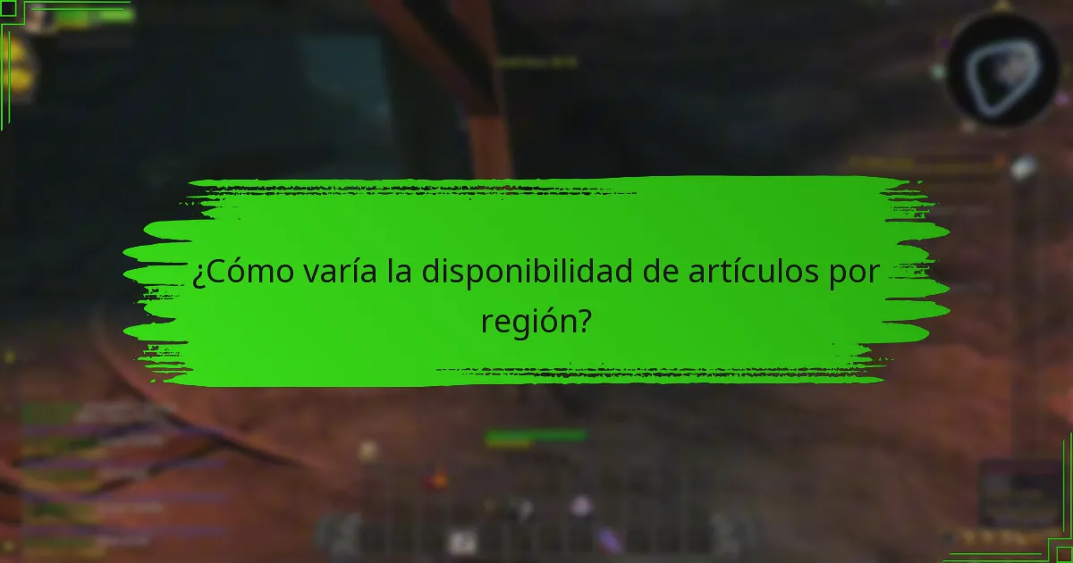 ¿Cómo varía la disponibilidad de artículos por región?